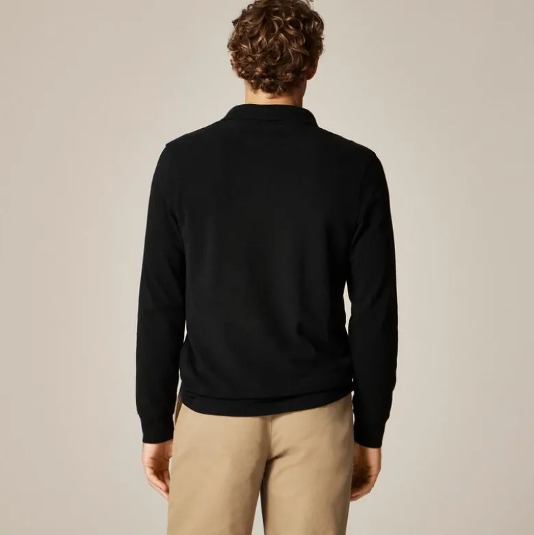 Long-sleeve classic piqué polo shirt