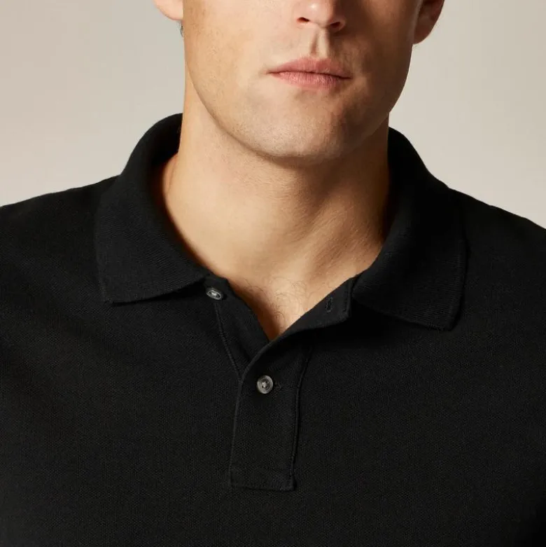 Long-sleeve classic piqué polo shirt