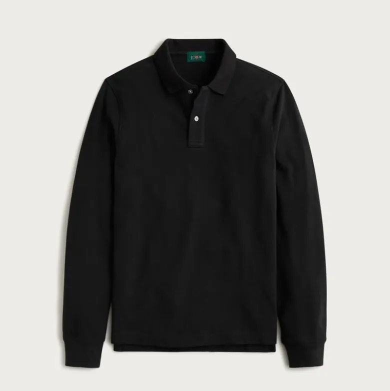 Long-sleeve classic piqué polo shirt