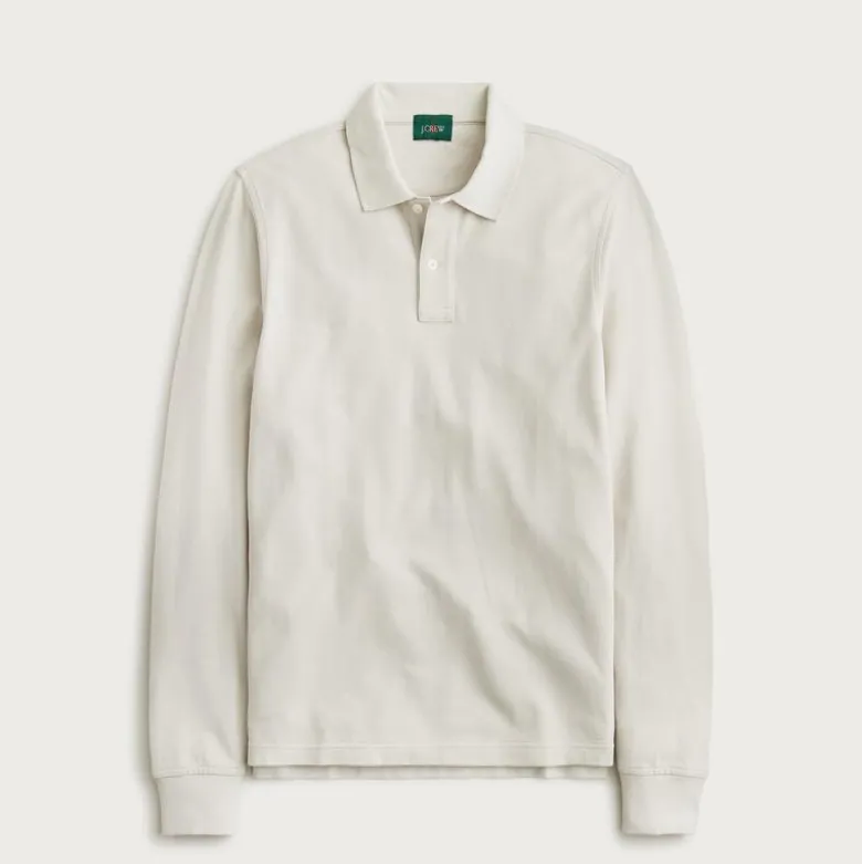 Long-sleeve classic piqué polo shirt