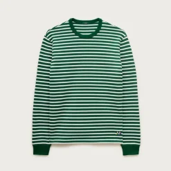 Long-sleeve crewneck in striped maritime jersey
