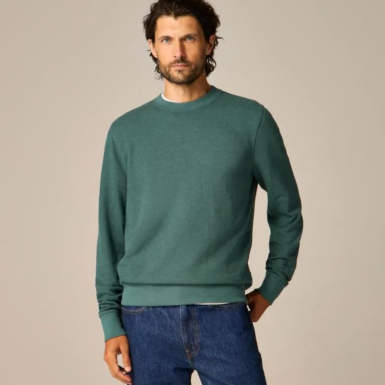 Long-sleeve textured sweater-tee