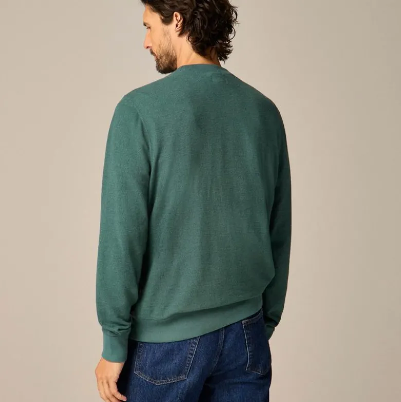 Long-sleeve textured sweater-tee