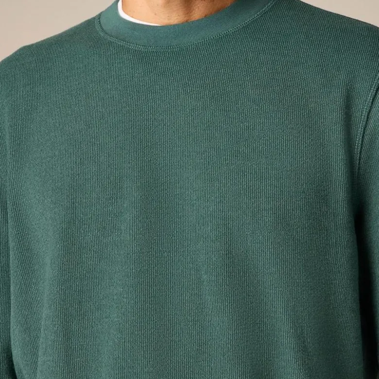 Long-sleeve textured sweater-tee
