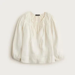 Long-sleeve tunic top in Hampton linen-blend