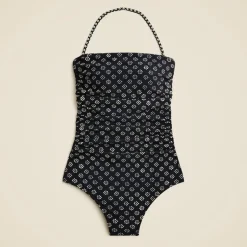 Long-torso Gemma ruched bandeau one-piece