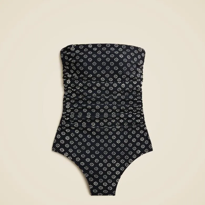 Long-torso Gemma ruched bandeau one-piece
