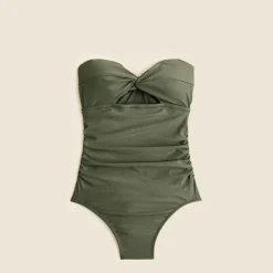 Long-torso ruched cutout one-piece