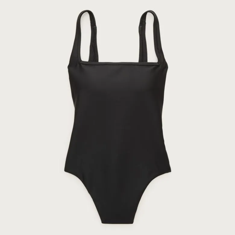 Long-torso squareneck one-piece in Classic Sculpt™