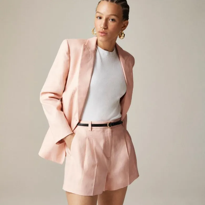 Lucia short in stretch linen blend