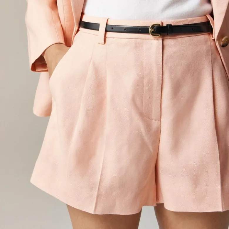 Lucia short in stretch linen blend