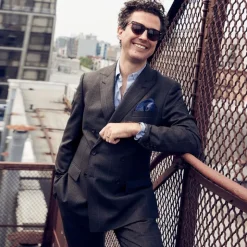 Ludlow Slim-fit double-breasted suit jacket in Italian wool