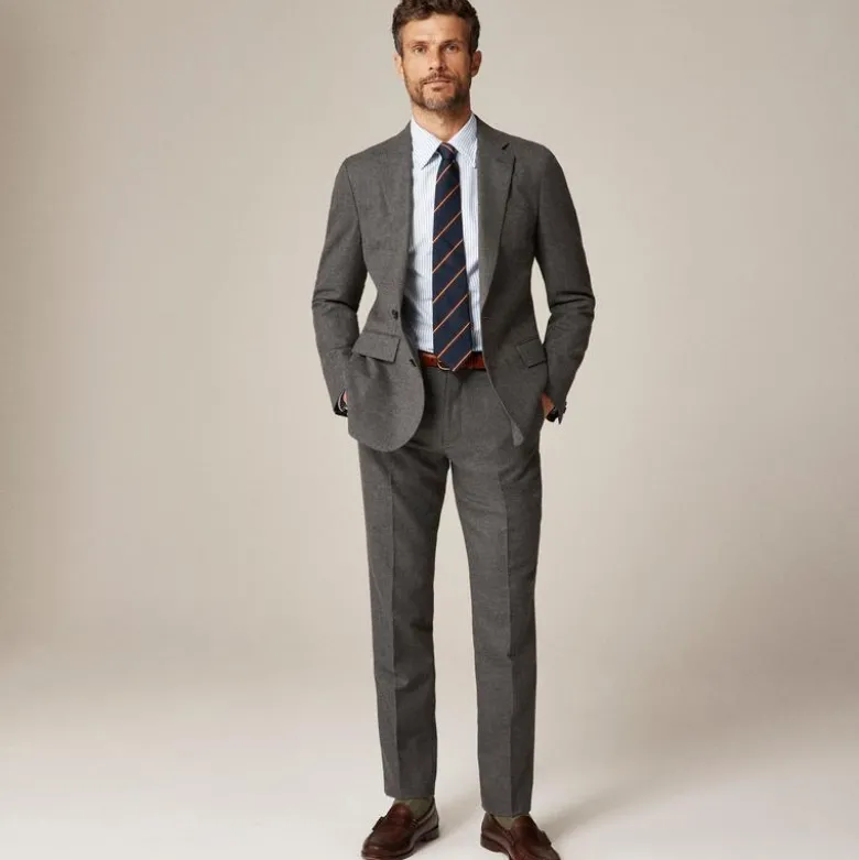Ludlow Slim-fit suit jacket in English cotton-wool blend