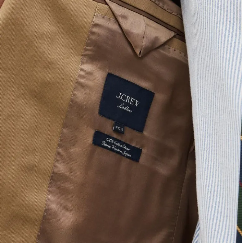 Ludlow Slim-fit suit jacket in Japanese cotton chino