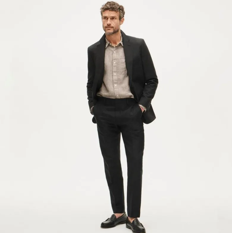 Ludlow Slim-fit suit jacket in Baird McNutt Irish cotton-linen blend