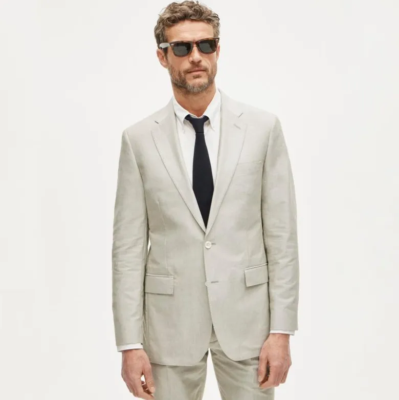 Ludlow Slim-fit suit jacket in Portuguese cotton oxford