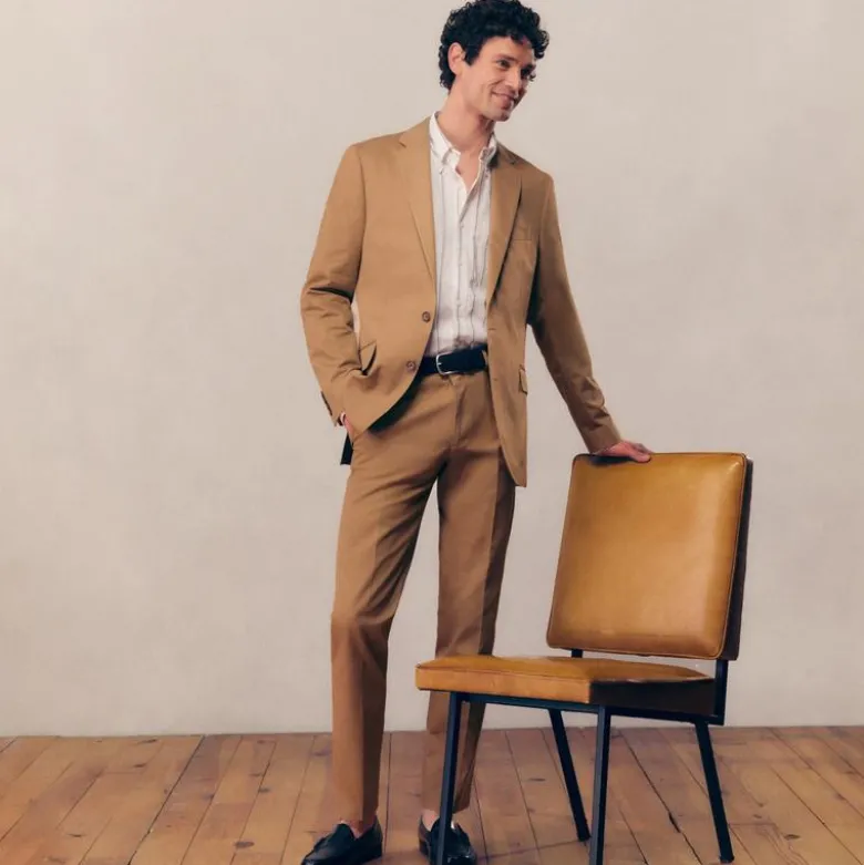 Ludlow Slim-fit suit jacket in Japanese cotton chino