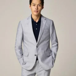Ludlow Slim-fit suit jacket in Portuguese cotton oxford