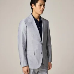 Ludlow Slim-fit suit jacket in Portuguese cotton oxford