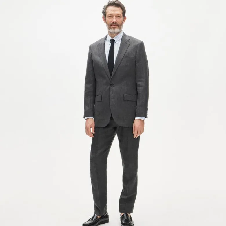 Ludlow Slim-fit suit jacket in English wool-linen blend