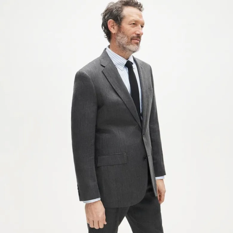 Ludlow Slim-fit suit jacket in English wool-linen blend