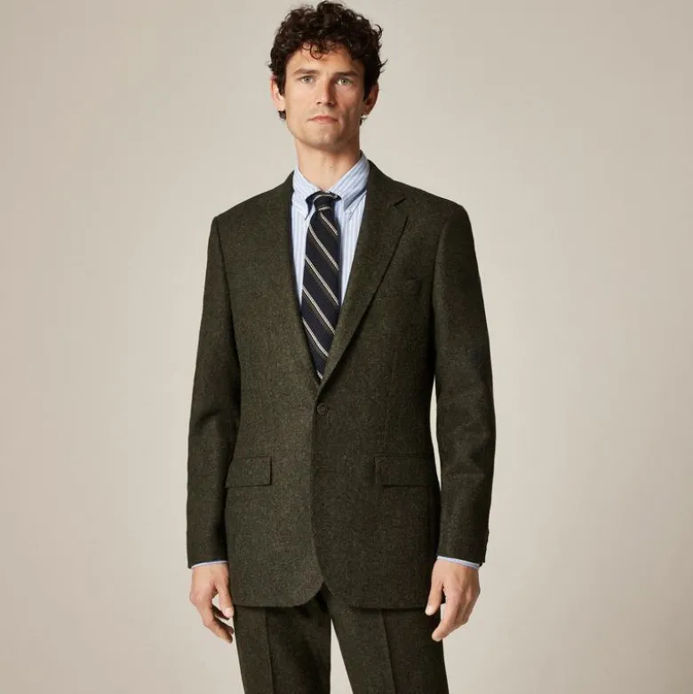 Ludlow Slim-fit suit jacket in English donegal wool tweed