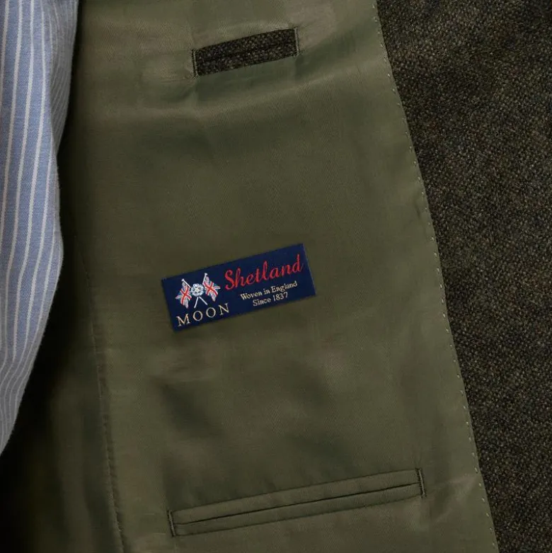 Ludlow Slim-fit suit jacket in English donegal wool tweed