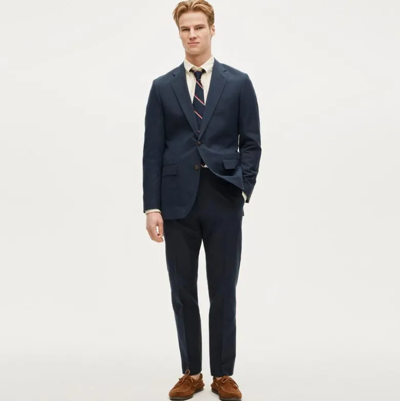 Ludlow Slim-fit suit jacket in Baird McNutt Irish cotton-linen blend