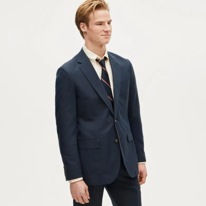 Ludlow Slim-fit suit jacket in Baird McNutt Irish cotton-linen blend