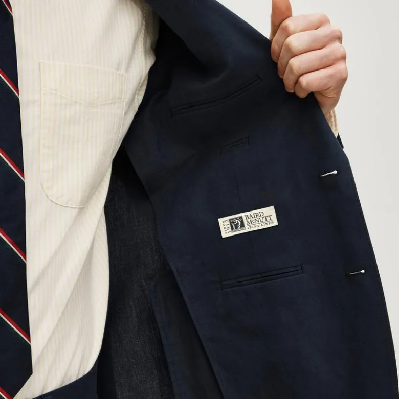 Ludlow Slim-fit suit jacket in Baird McNutt Irish cotton-linen blend