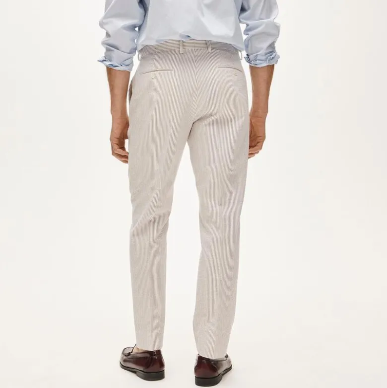 Ludlow Slim-fit suit pant in cotton seersucker