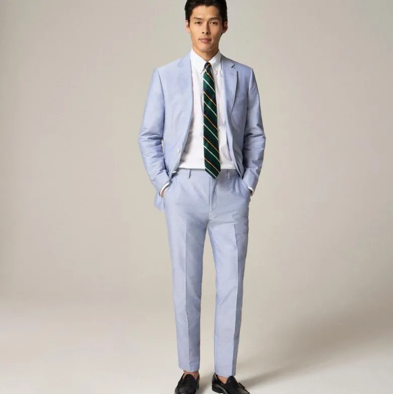 Ludlow Slim-fit suit pant in Portuguese cotton oxford