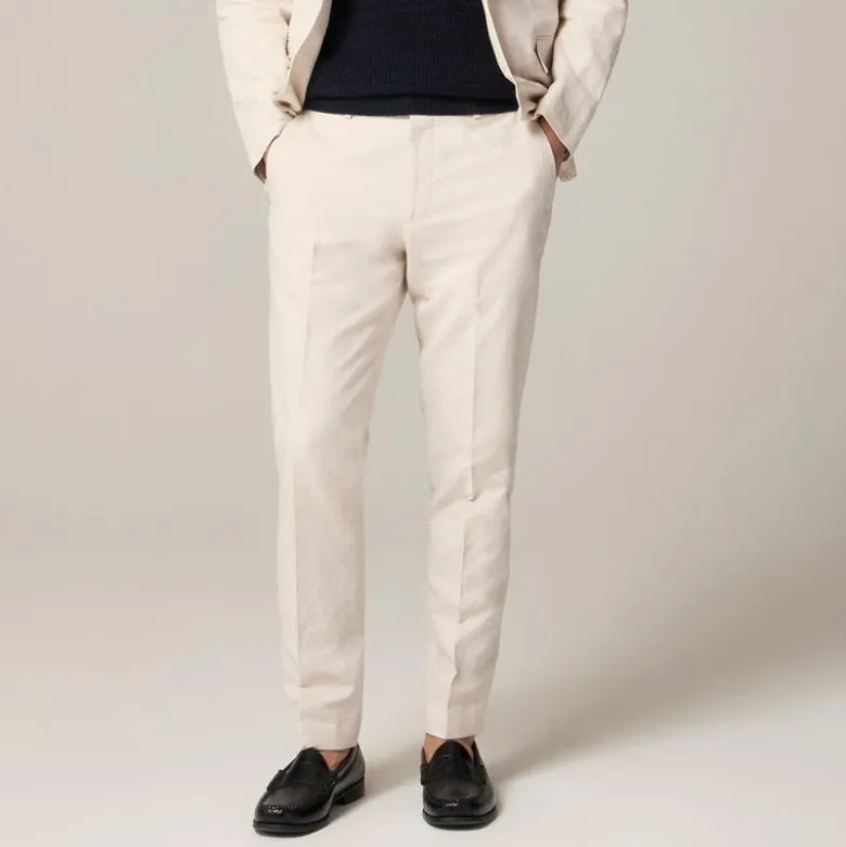 Ludlow Slim-fit suit pant in Irish cotton-linen blend