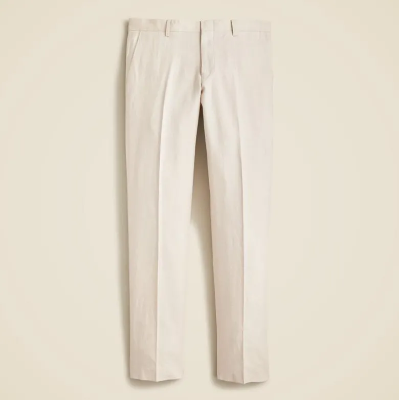 Ludlow Slim-fit suit pant in Irish cotton-linen blend