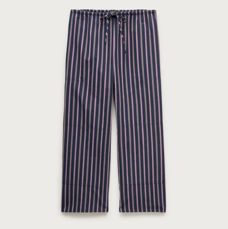 Luna pant in striped cotton poplin