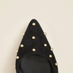 Made-in-Italy Colette suede slingback heels with beads