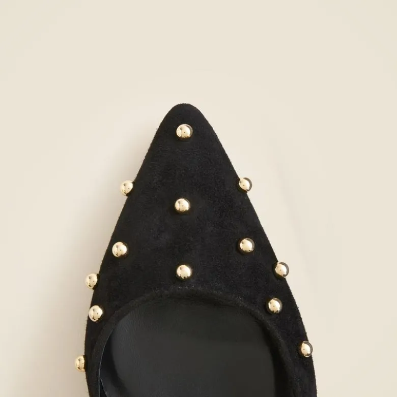 Made-in-Italy Colette suede slingback heels with beads