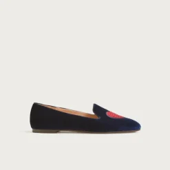 Made-in-Italy smoking slippers in embroidered velvet