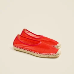 Made-in-Spain espadrille flats in mesh