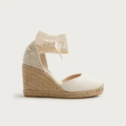 Made-in-Spain lace-up high-heel espadrilles