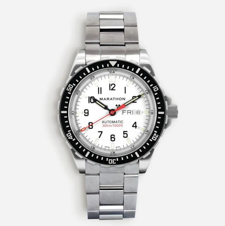 Marathon Watch Company™ Arctic-Edition Jumbo Day/Date Automatic with Stainless Steel Bracelet