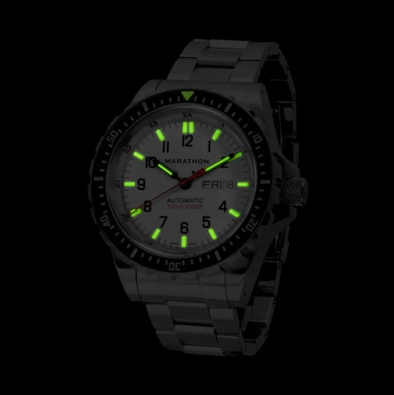 Marathon Watch Company™ Arctic-Edition Jumbo Day/Date Automatic with Stainless Steel Bracelet