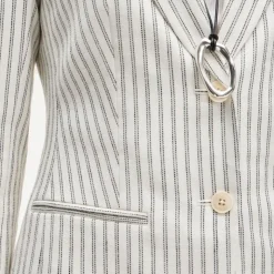 Margeaux blazer in striped stretch linen blend