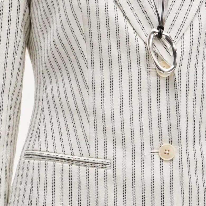 Margeaux blazer in striped stretch linen blend