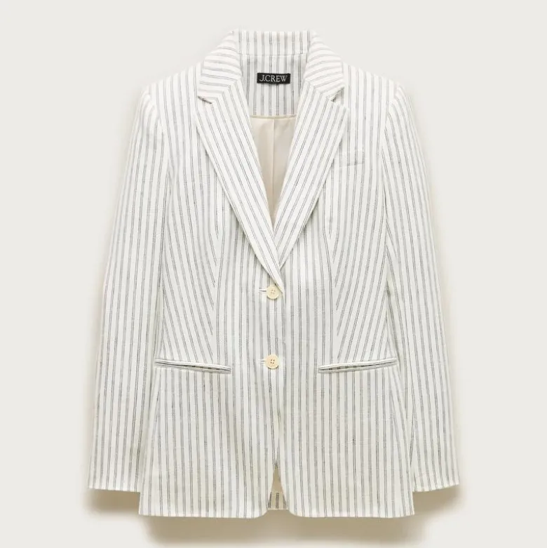 Margeaux blazer in striped stretch linen blend