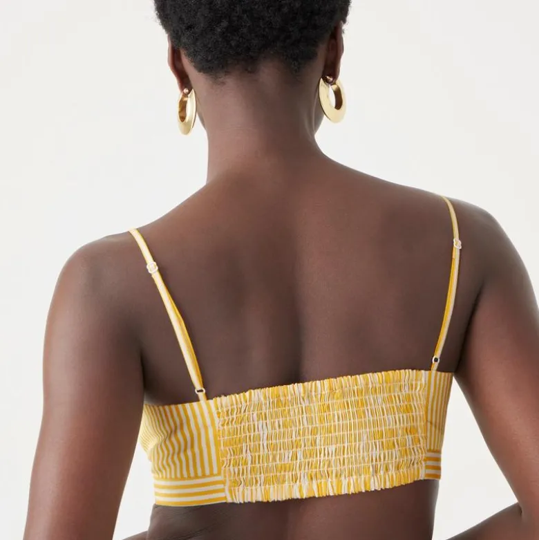 Marie Marot X J.Crew bralette top in Thomas Mason® cotton poplin