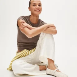 Mary Jane ballet flats in woven leather