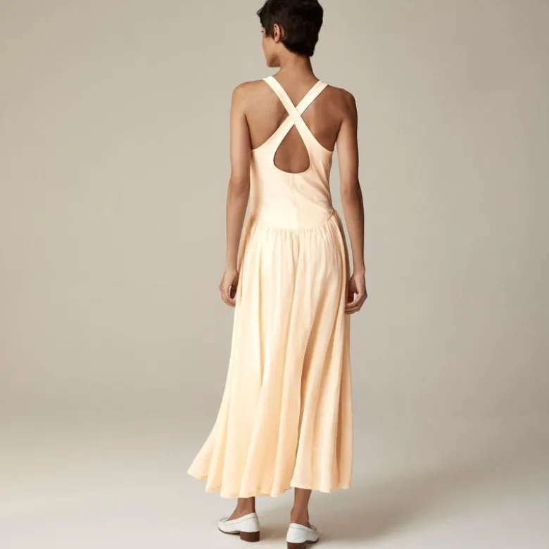 Maryam Nassir Zadeh X J.Crew cross-back midi dress in stretch cotton blend