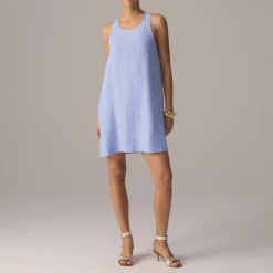 Maxine button-back dress in linen