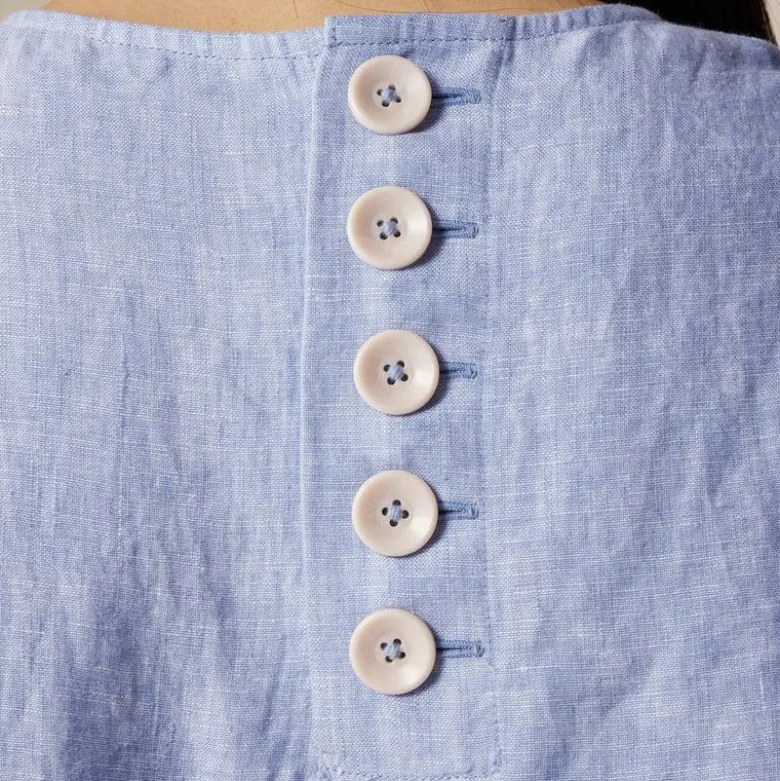Maxine button-back dress in linen